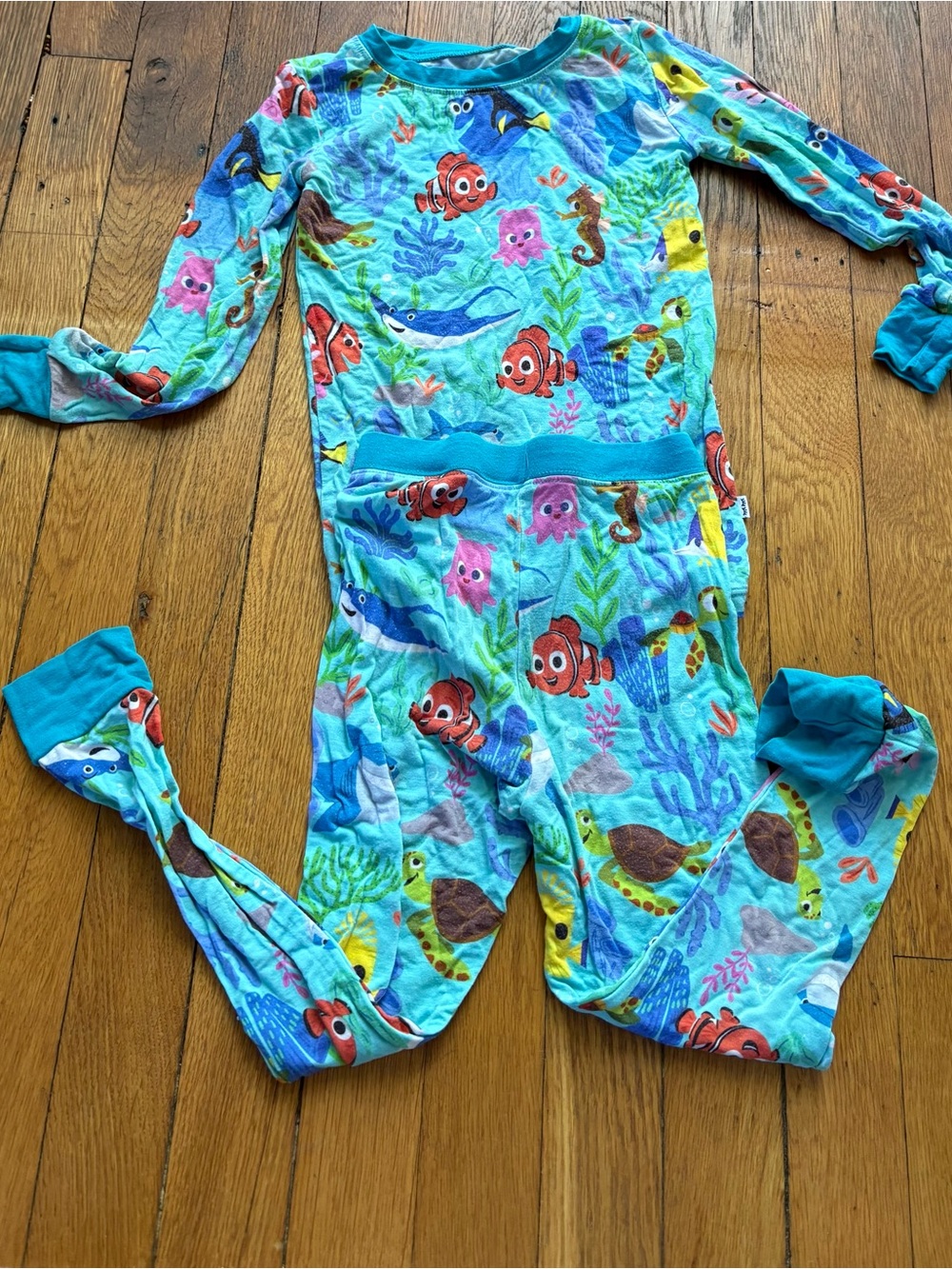 Kids' Little Sleepies bamboo Blue Nemo-Themed two piece long sleeve pajamas